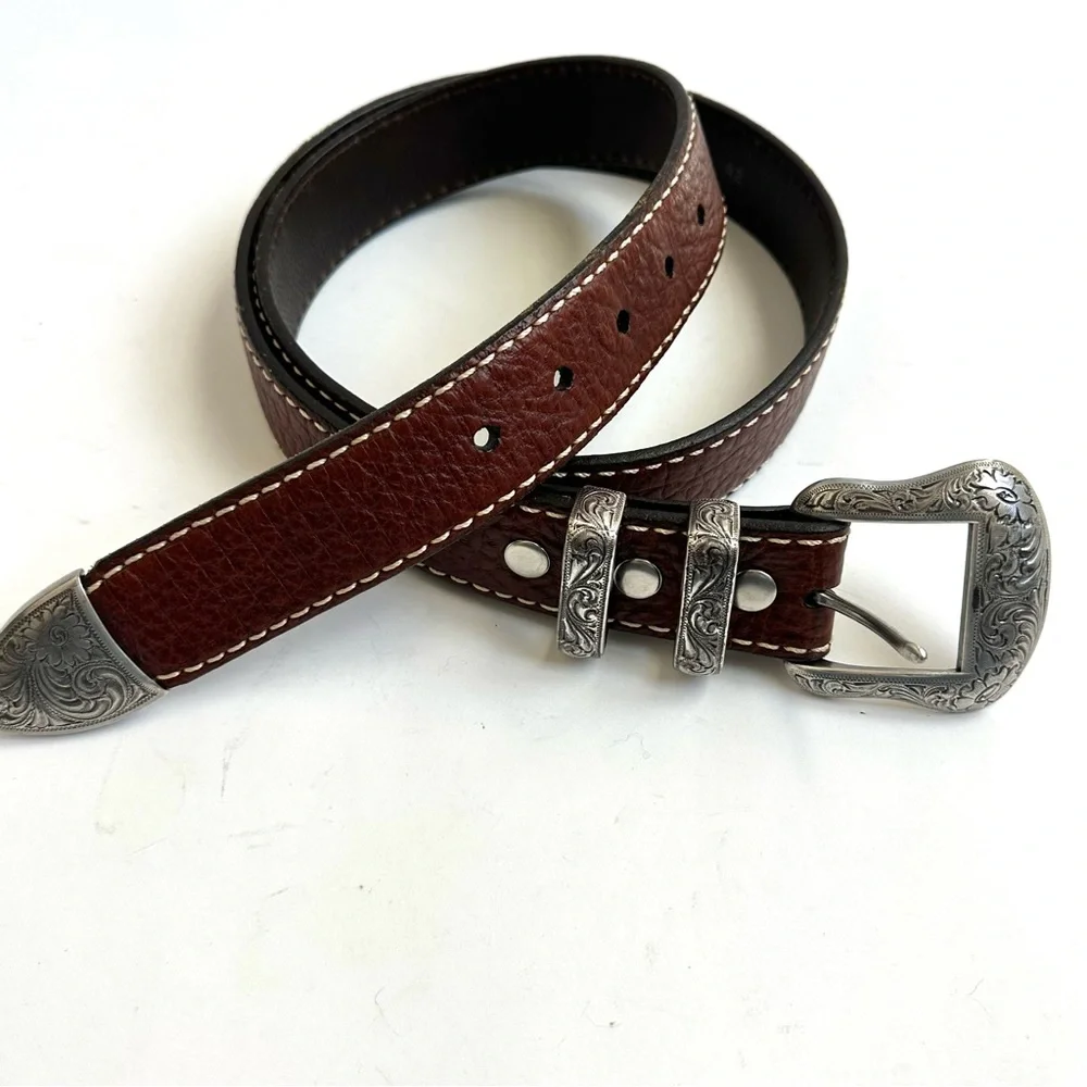 Vintage Bison Wild Bill Belt in Brown Peanut 42